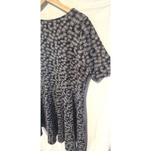 Capsule Wardrobe Dress Midi Length. Black with White Floral. Size 12